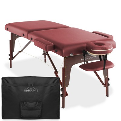 Saloniture Professional Portable Lightweight Bi-Fold Massage Table with Reiki Panels