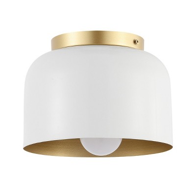 Peale 8" Flush Mount - FLU4063 - White/Gold - Safavieh