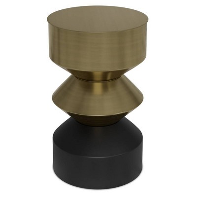 Clover Side Table Black/Brass - WyndenHall: Handcrafted, No Assembly, Modern Iron Accent Table