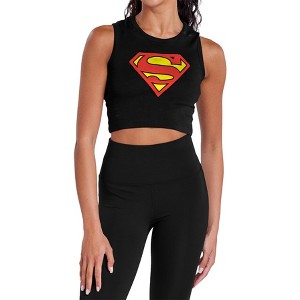 Women's Superman Classic Logo Sleeveless Crop Top Tank - 1 of 4