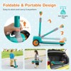 Infans Kids Scooter, Foldable Toddler Self Balancing Scooter, 4 Expression Cover, Flashing 3-Wheels Lean to Steer Kick Scooter, Gift for Age 3+, Green - 4 of 4