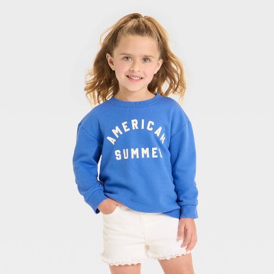 Toddler Girls' Americana Summer Crewneck Sweatshirt - Cat & Jack™ Blue