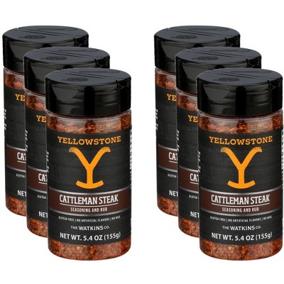 Yellowstone Seasoning Cattleman Steak Rub - Pack of 6 - 5.4 oz