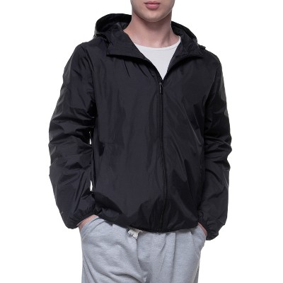 Rokka&Rolla Men's Full Zip Rain Jacket Packable Light Windbreaker