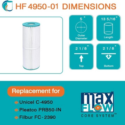 Hurricane HF4950-01 Advanced Spa Filter Cartridge for PRB50-IN, Unicel C-4950, Filbur FC-2390, Dynamic IV DFM, DFML, Series II & III RTL/RCF-5