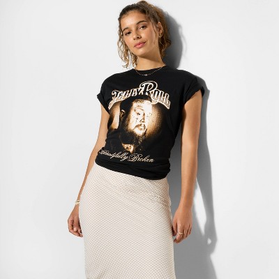 Women's Jelly Roll Broken Short Sleeve Graphic T-Shirt - Black